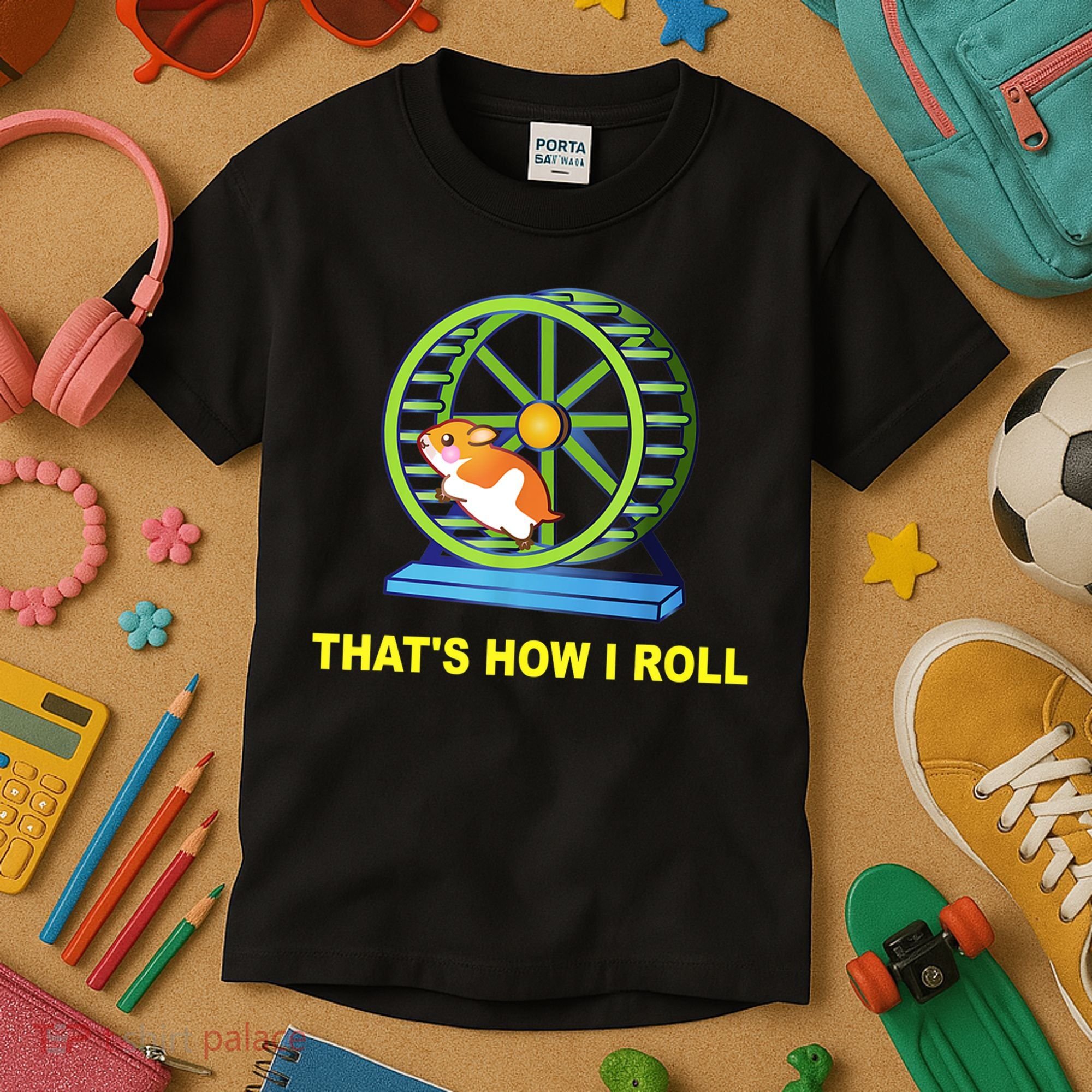 Hamster This Is How I Roll Hamster Wheel Shirt Gift TShirt Kids T-Shirt