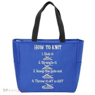 How To Knit 1 Stab It 2 Strangle It 3 Scoop The Guts Out  Tote Bag