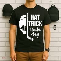 Hat Trick Kinda Day Ice Hockey Player T-Shirt thumb 6