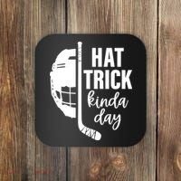 Hat Trick Kinda Day Ice Hockey Player Coaster thumb 0