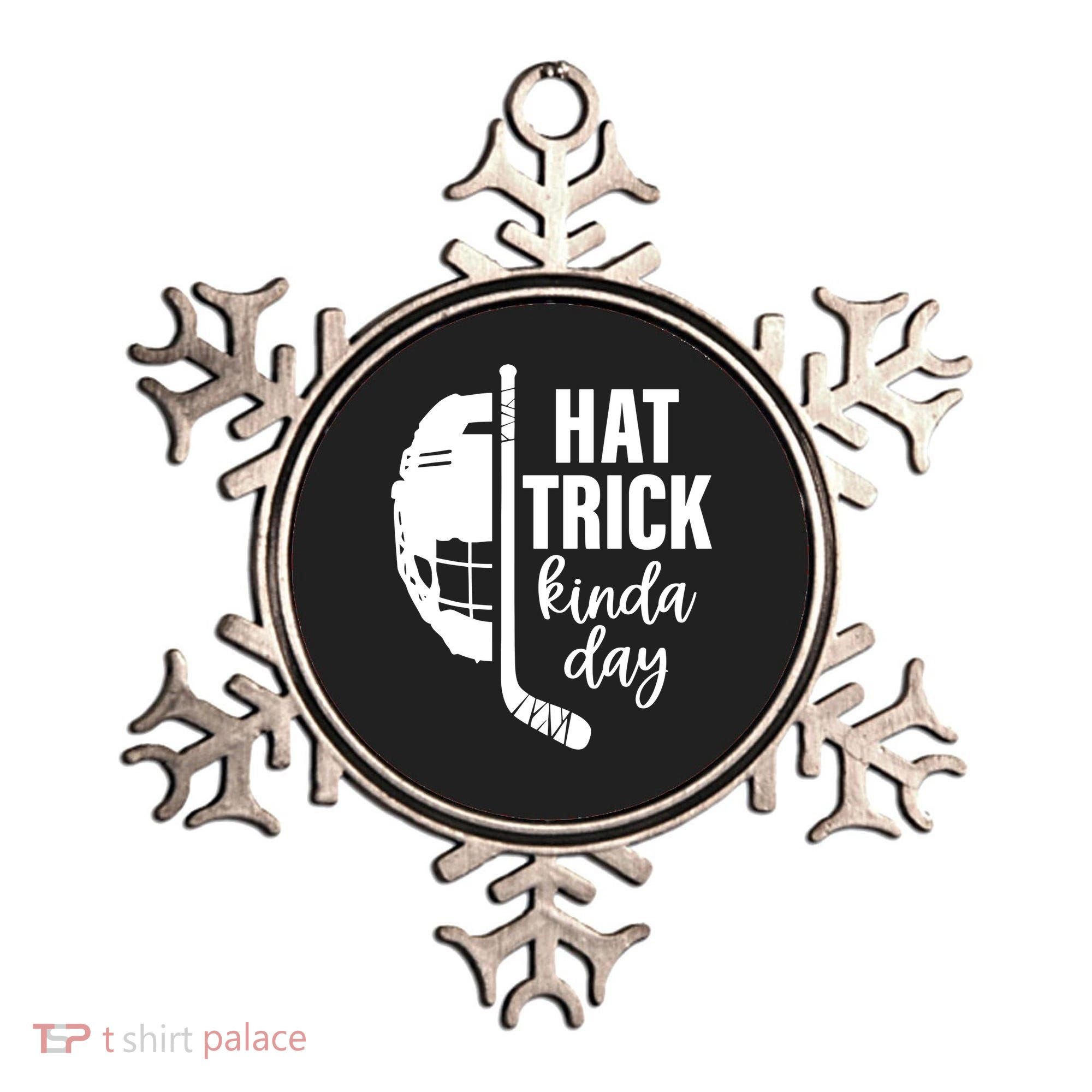 Hat Trick Kinda Day Ice Hockey Player Ornament