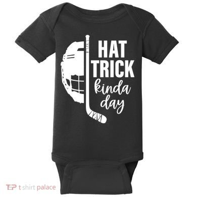 Hat Trick Kinda Day Ice Hockey Player Baby Bodysuit