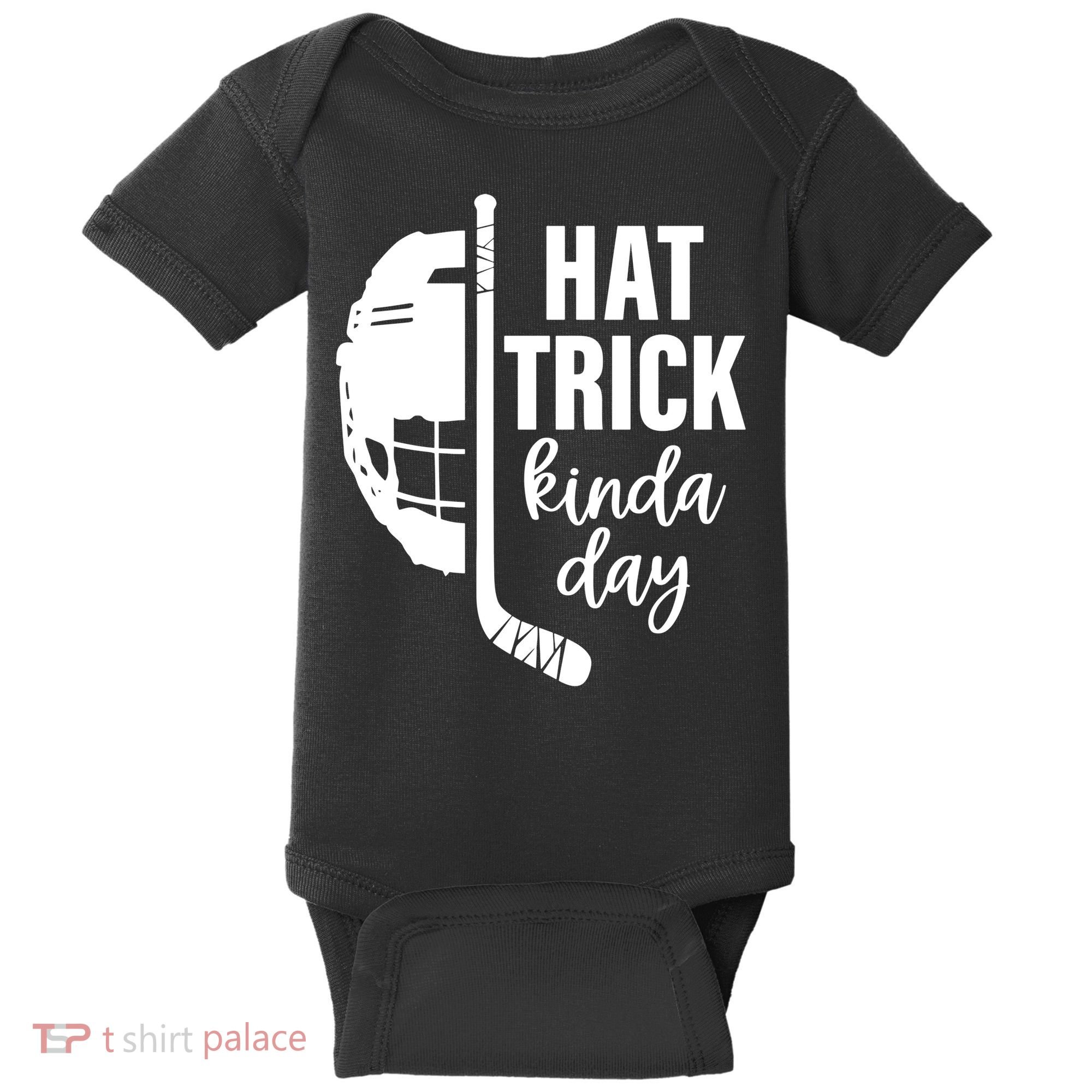 Hat Trick Kinda Day Ice Hockey Player Baby Bodysuit