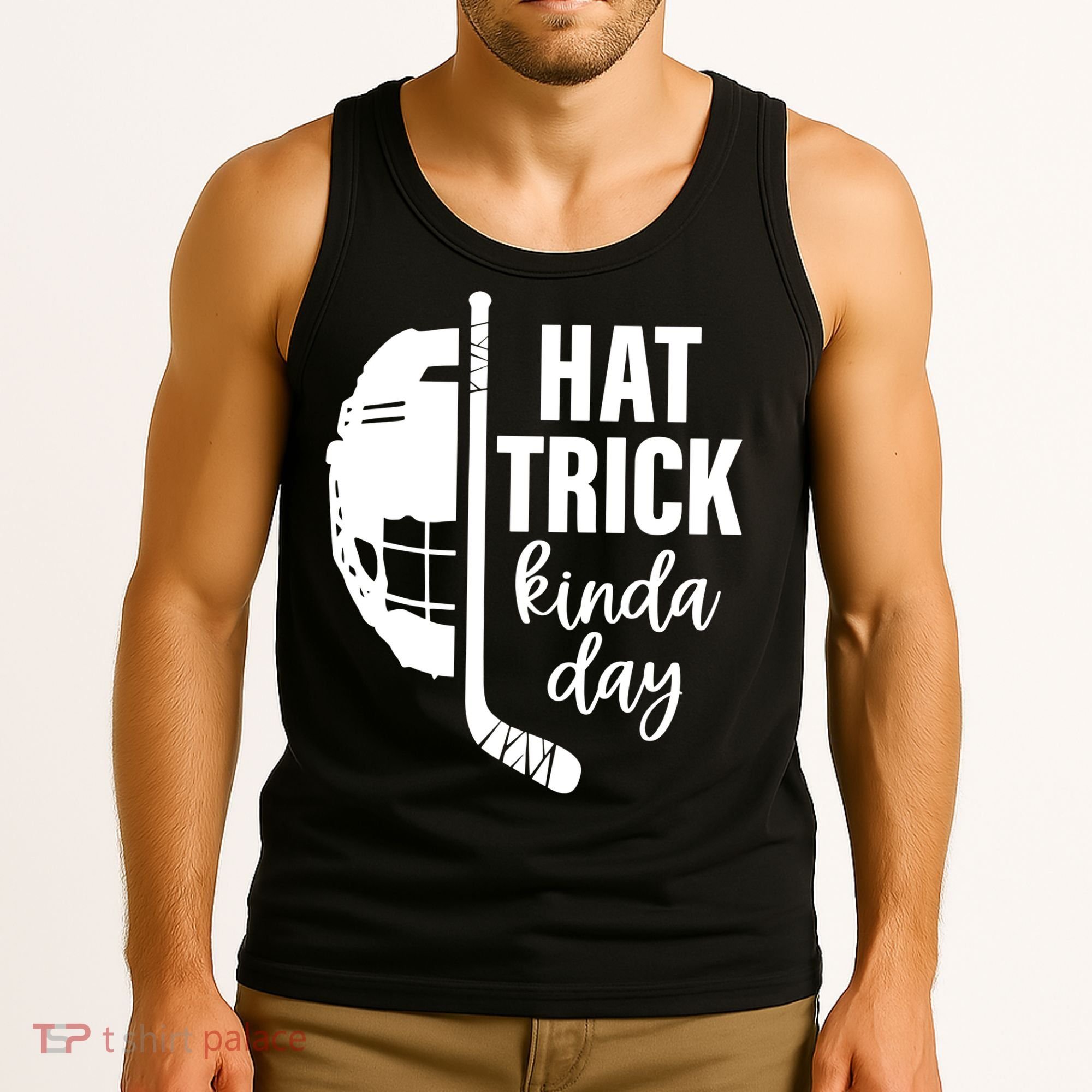 Hat Trick Kinda Day Ice Hockey Player Tank Top