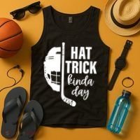 Hat Trick Kinda Day Ice Hockey Player Tank Top thumb 4
