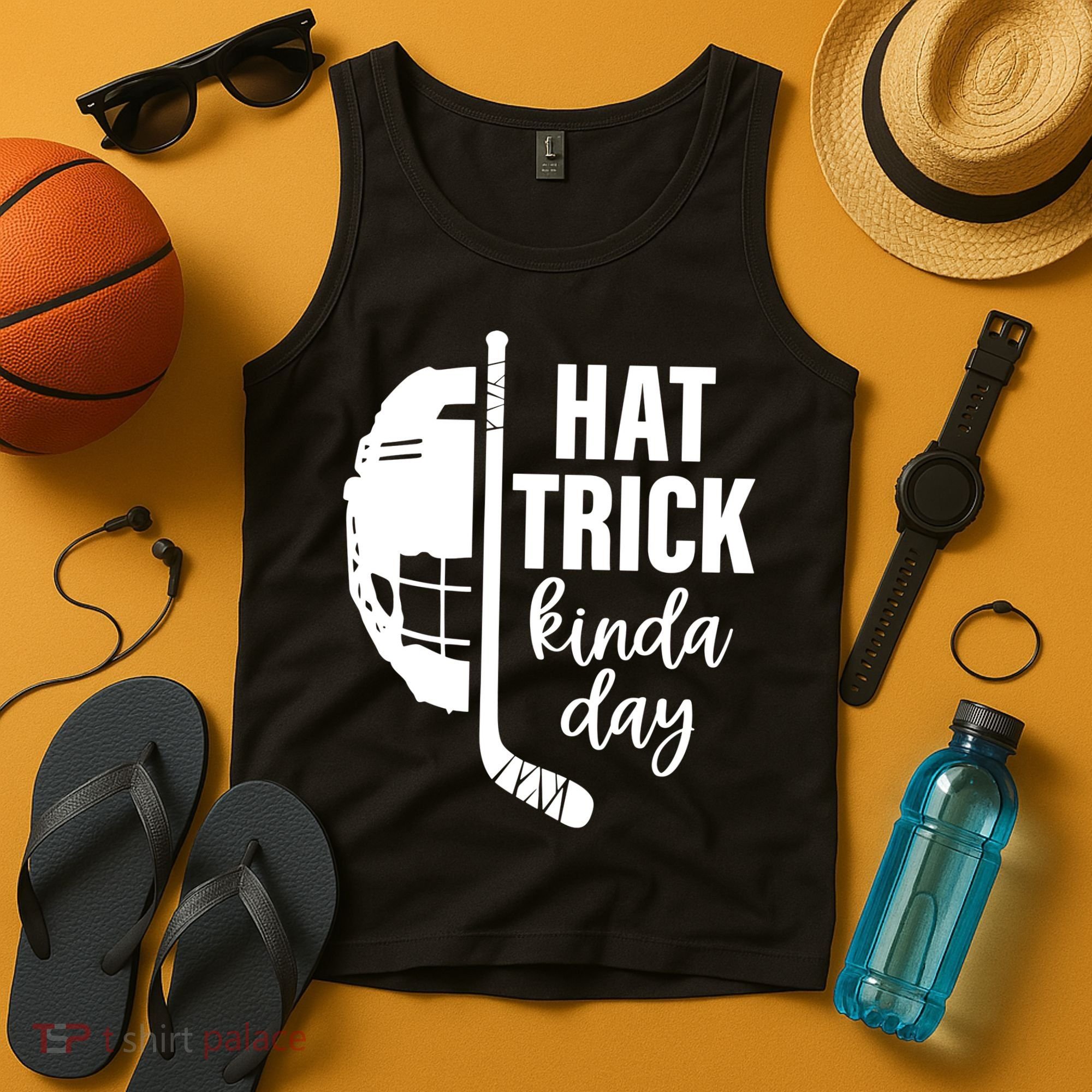 Hat Trick Kinda Day Ice Hockey Player Tank Top