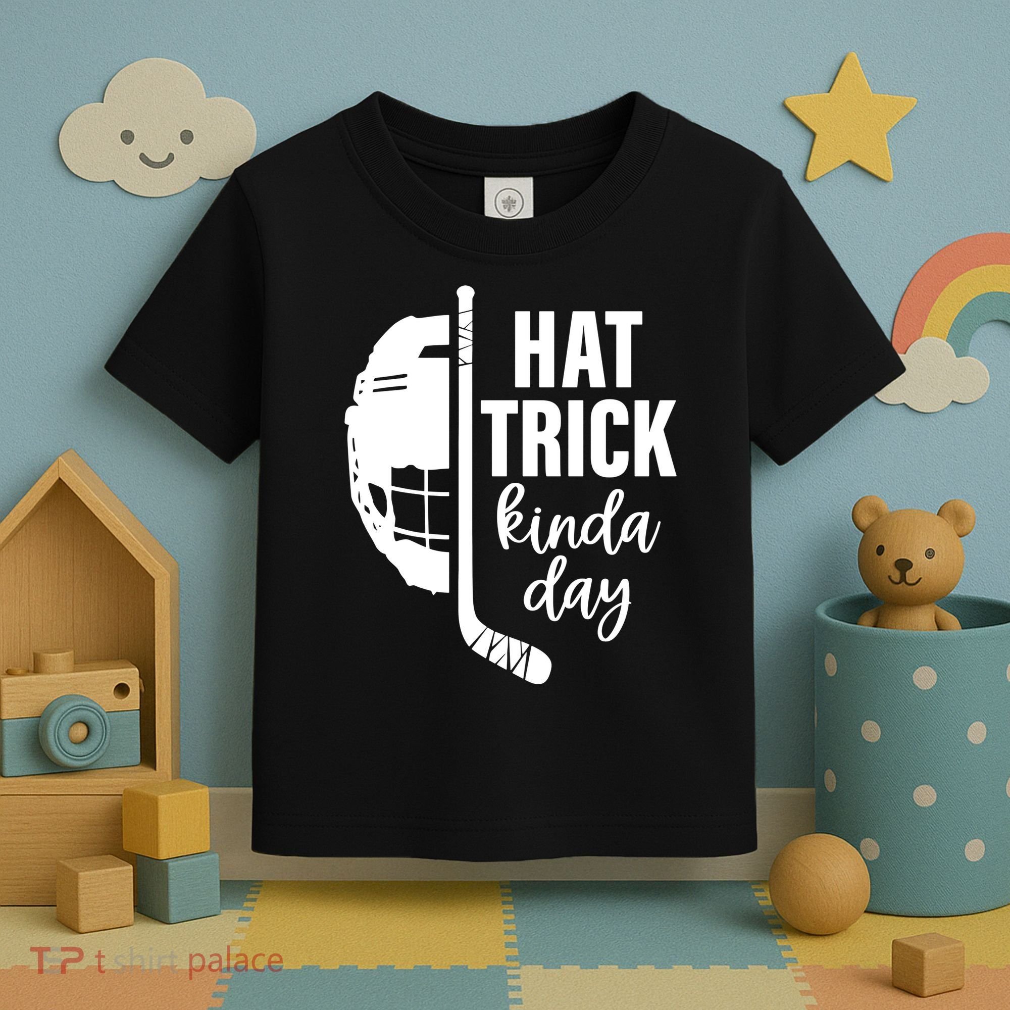 Hat Trick Kinda Day Ice Hockey Player Toddler T-Shirt
