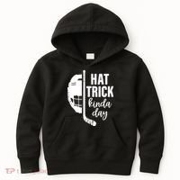 Hat Trick Kinda Day Ice Hockey Player Kids Hoodie thumb 0