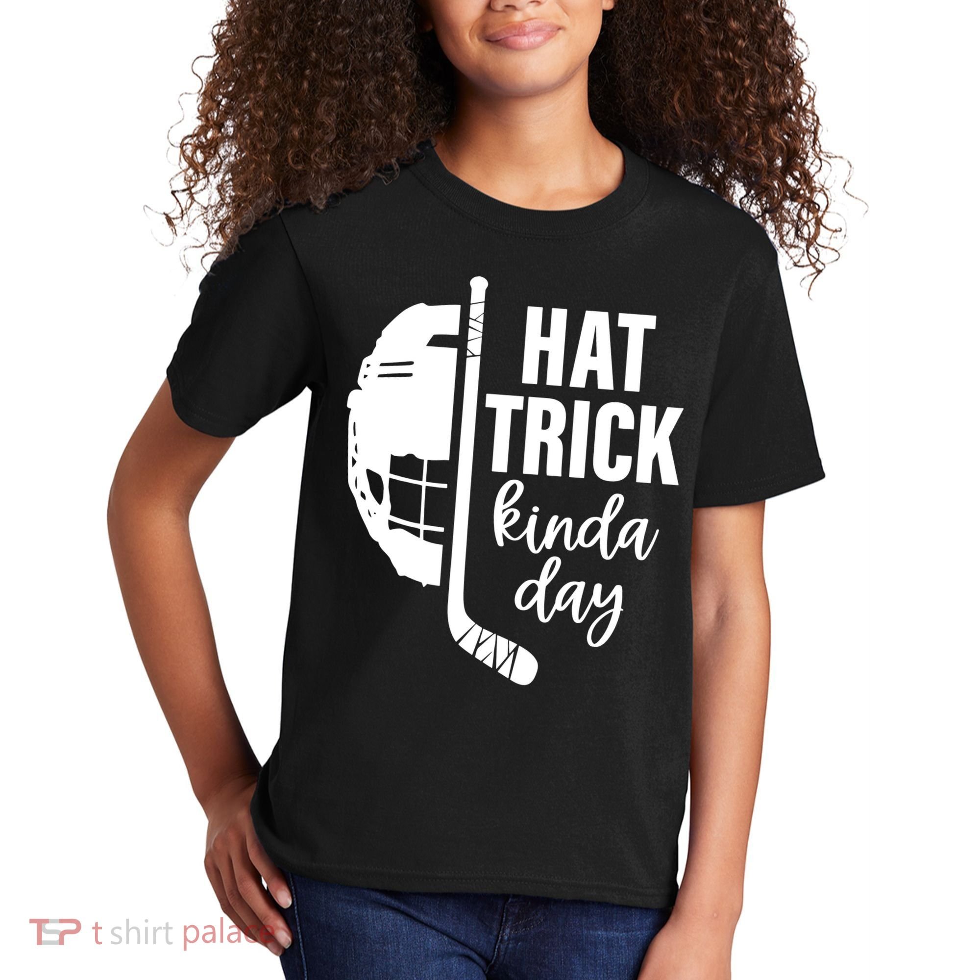 Hat Trick Kinda Day Ice Hockey Player Kids T-Shirt