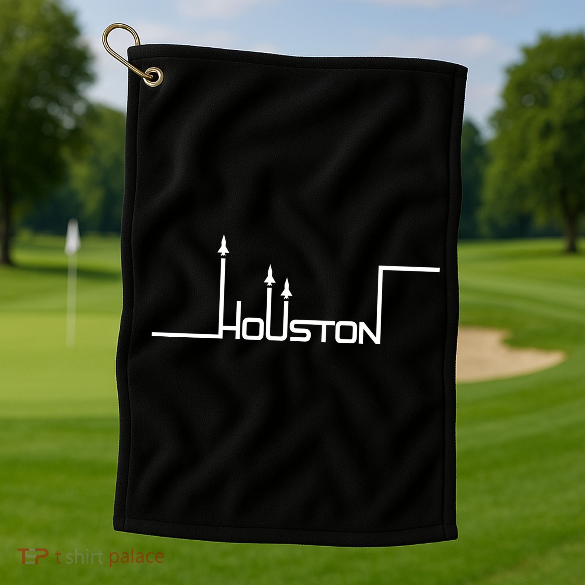 Houston Texas Lift Off Logo Golf Towel