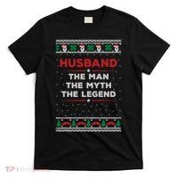 Husband The Man Myth The Legend Ugly Christmas Sweater T-Shirt thumb 0