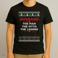 Husband The Man Myth The Legend Ugly Christmas Sweater T-Shirt thumb 3