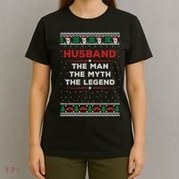 Husband The Man Myth The Legend Ugly Christmas Sweater T-Shirt thumb 4