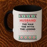 Husband The Man Myth The Legend Ugly Christmas Sweater Coffee Mug thumb 2