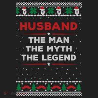 Husband The Man Myth The Legend Ugly Christmas Sweater Beanie thumb 2
