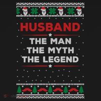 Husband The Man Myth The Legend Ugly Christmas Sweater Women's Hoodie thumb 2