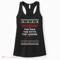 Husband The Man Myth The Legend Ugly Christmas Sweater Women's Tank Top thumb 0
