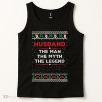 Husband The Man Myth The Legend Ugly Christmas Sweater Tank Top thumb 2