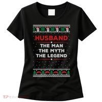 Husband The Man Myth The Legend Ugly Christmas Sweater Women's T-Shirt thumb 0