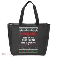 Husband The Man Myth The Legend Ugly Christmas Sweater Tote Bag thumb 0