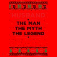Husband The Man Myth The Legend Ugly Christmas Sweater Santa Hat thumb 1