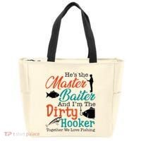 HeS The Master Baiter And IM The Dirty Fishing Tote Bag thumb 0