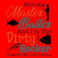 HeS The Master Baiter And IM The Dirty Fishing Santa Hat thumb 1