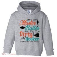 HeS The Master Baiter And IM The Dirty Fishing Toddler Hoodie thumb 0
