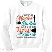 HeS The Master Baiter And IM The Dirty Fishing Kids Sweatshirt thumb 0