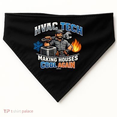 HVAC Tech Making Houses Cool Again  USA-Made Doggie Bandana