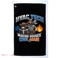 HVAC Tech Making Houses Cool Again  Golf Towel thumb 0