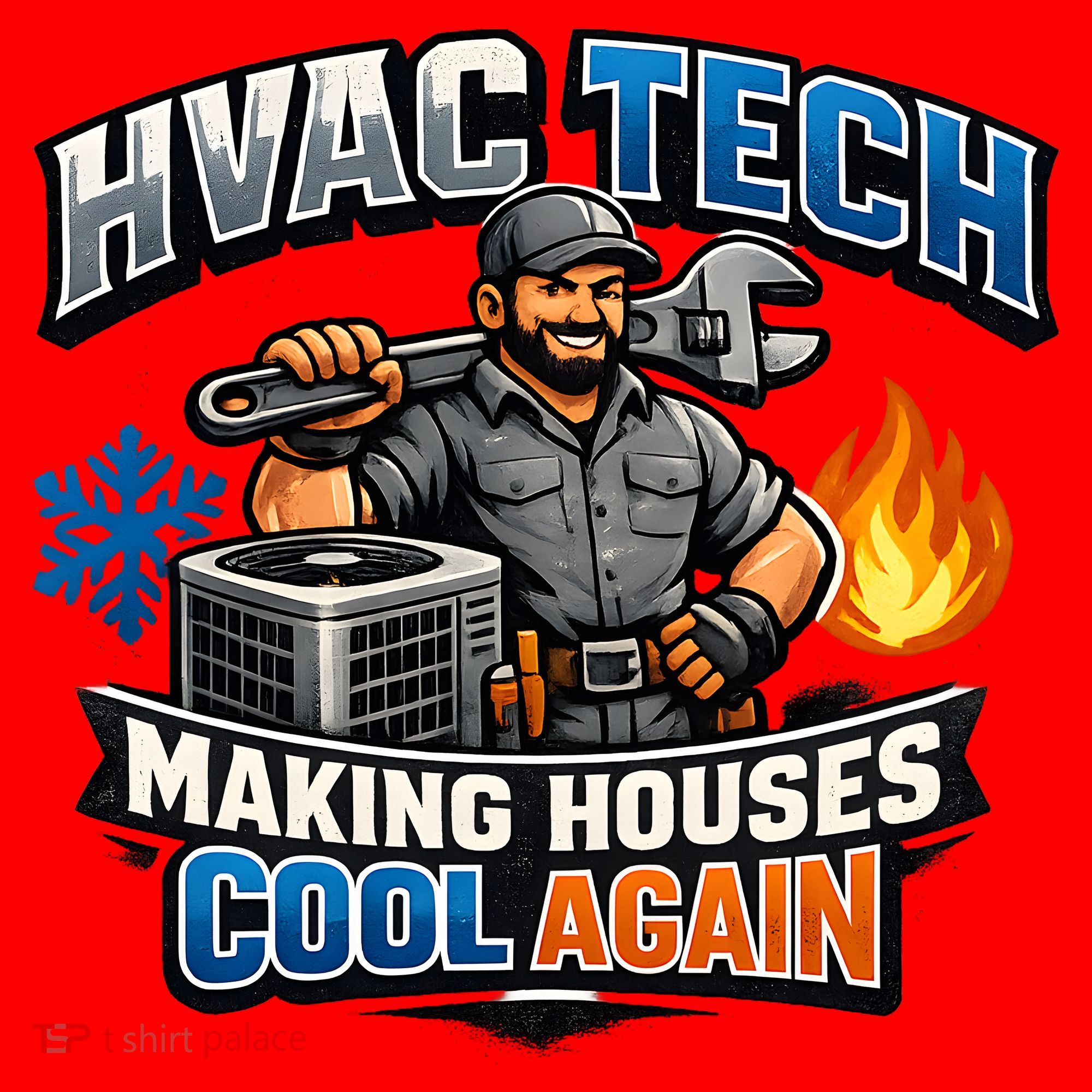 HVAC Tech Making Houses Cool Again  Santa Hat