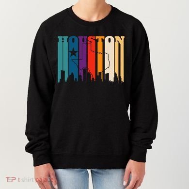 Houston Texas Map Skyline Gift Texas Home State Souvenir Women's Sweatshirt