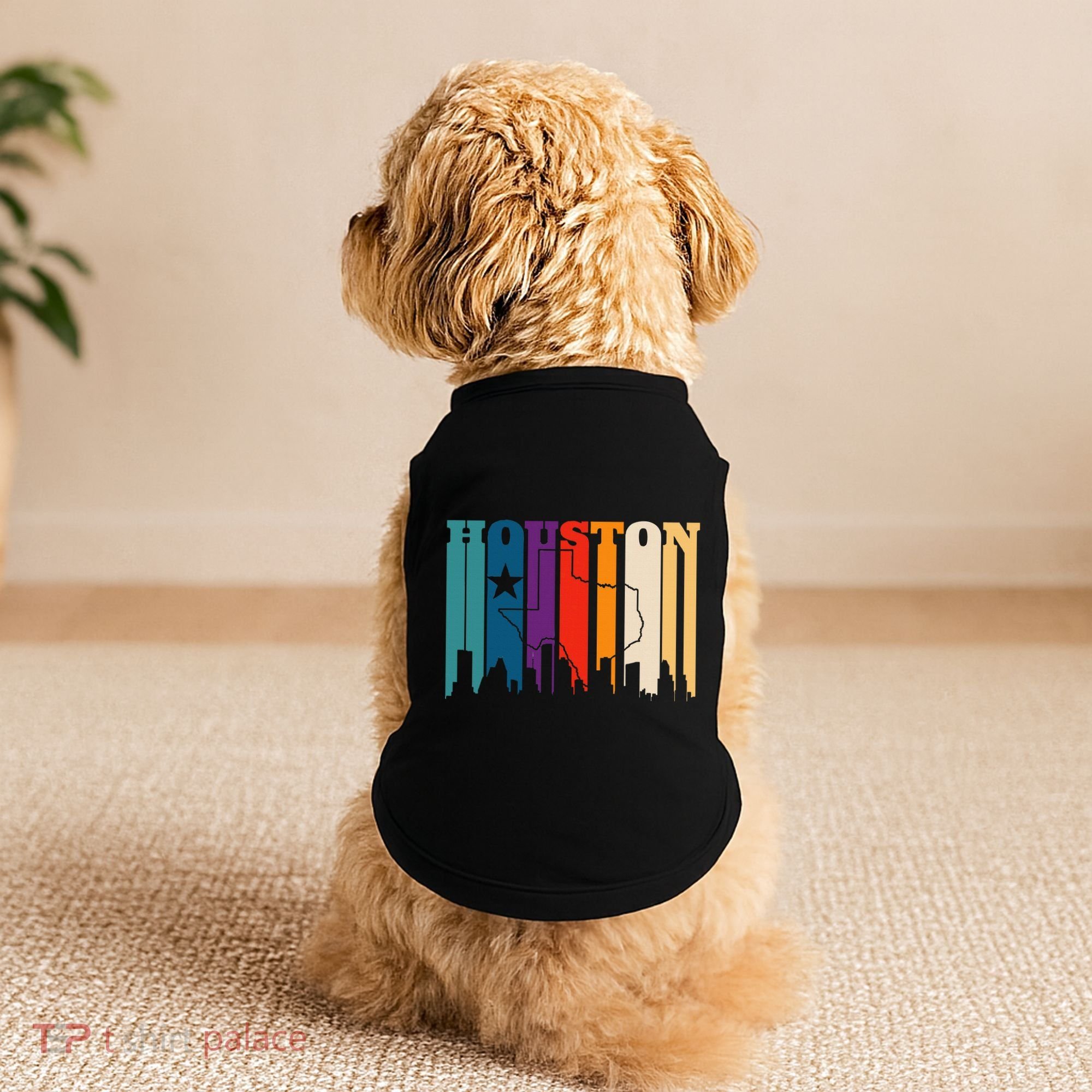 Houston Texas Map Skyline Gift Texas Home State Souvenir Doggie Tank