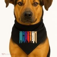 Houston Texas Map Skyline Gift Texas Home State Souvenir USA-Made Doggie Bandana thumb 1