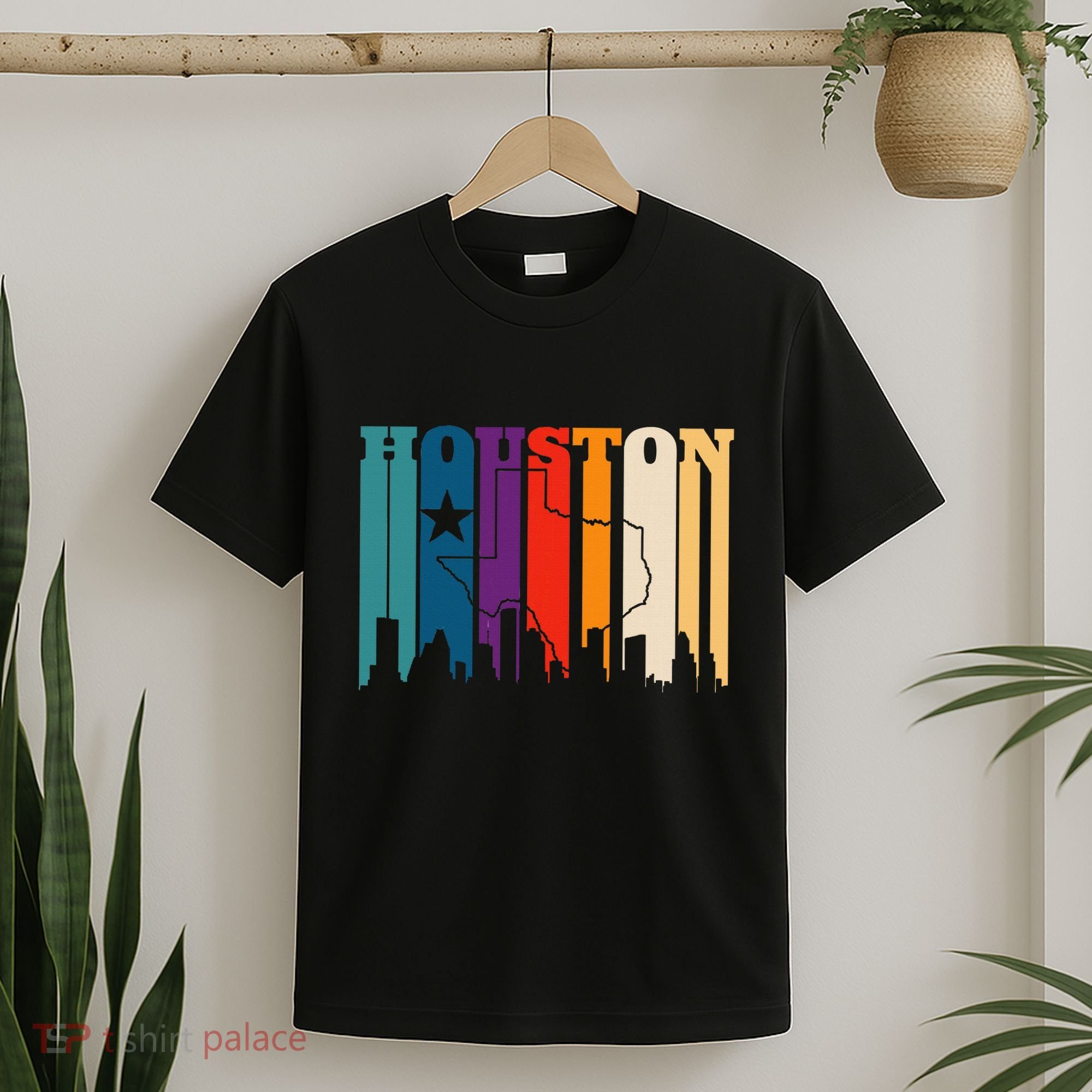Houston Texas Map Skyline Gift Texas Home State Souvenir T-Shirt