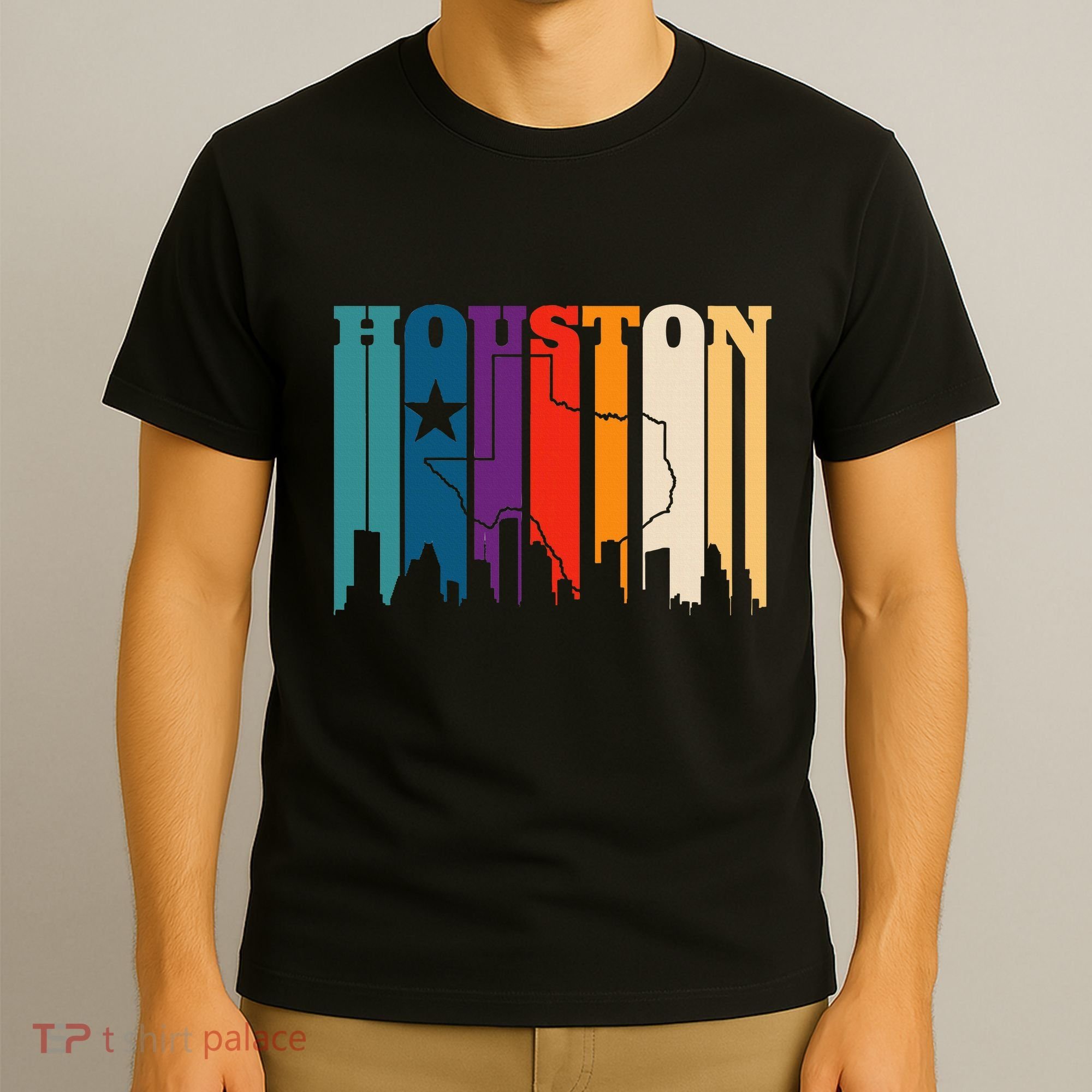 Houston Texas Map Skyline Gift Texas Home State Souvenir T-Shirt