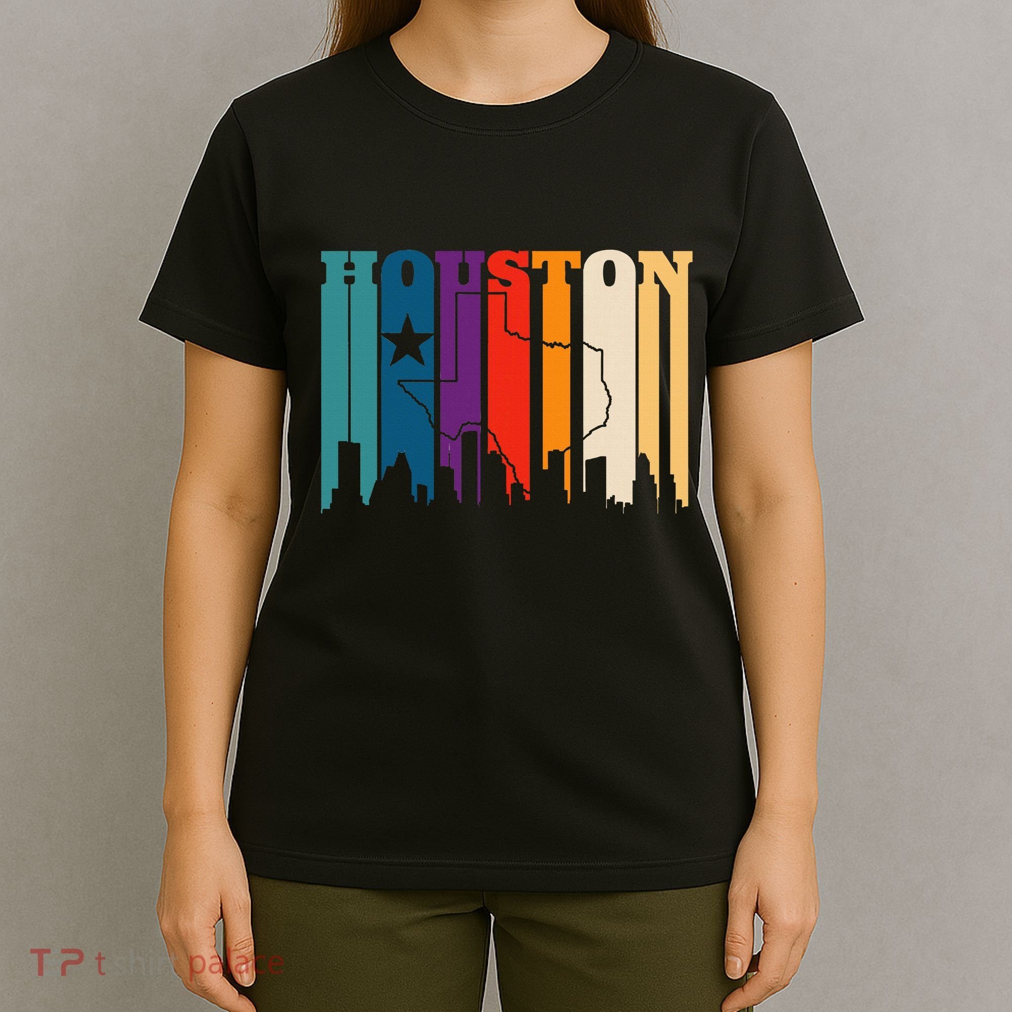 Houston Texas Map Skyline Gift Texas Home State Souvenir T-Shirt
