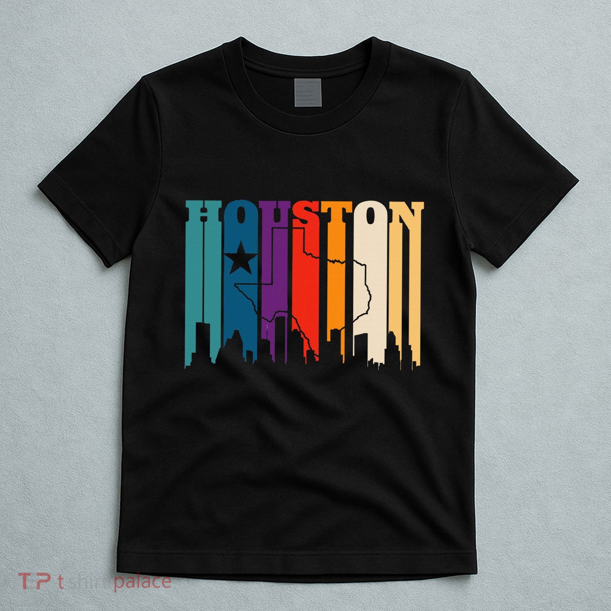 Houston Texas Map Skyline Gift Texas Home State Souvenir T-Shirt