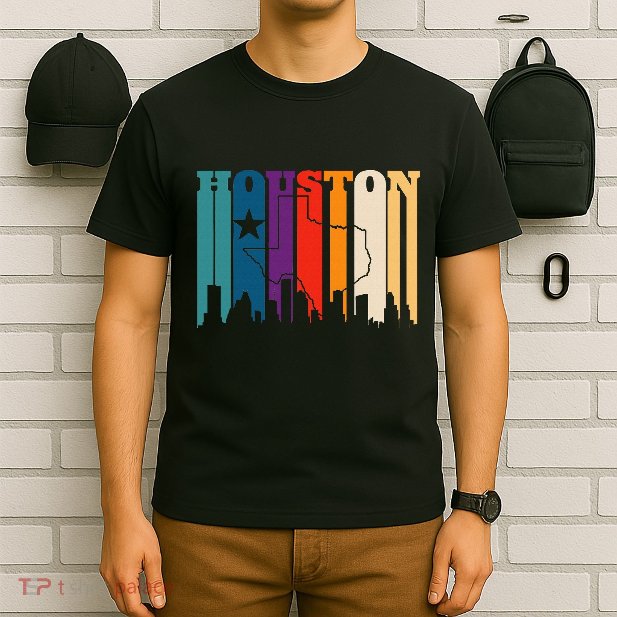 Houston Texas Map Skyline Gift Texas Home State Souvenir T-Shirt