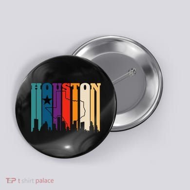 Houston Texas Map Skyline Gift Texas Home State Souvenir Button