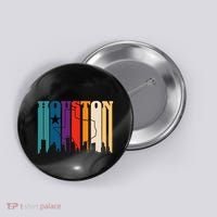 Houston Texas Map Skyline Gift Texas Home State Souvenir Button thumb 0