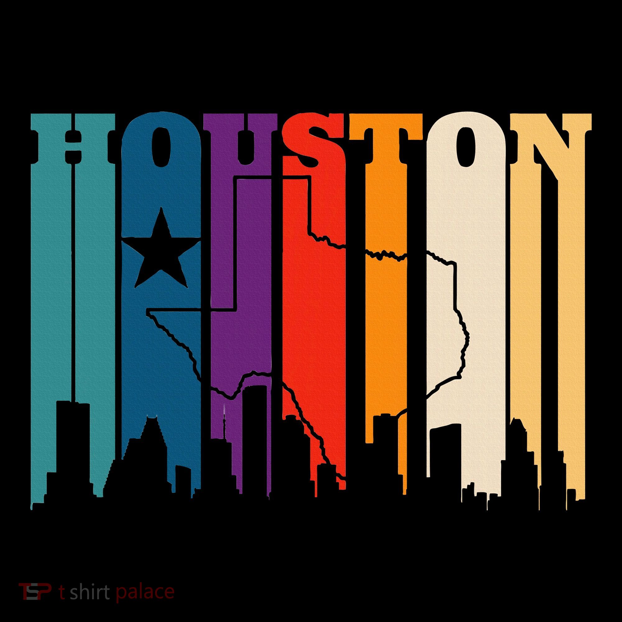Houston Texas Map Skyline Gift Texas Home State Souvenir Women's Hoodie