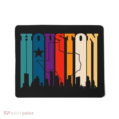 Houston Texas Map Skyline Gift Texas Home State Souvenir Mousepad