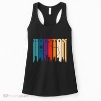 Houston Texas Map Skyline Gift Texas Home State Souvenir Women's Tank Top thumb 0