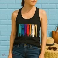 Houston Texas Map Skyline Gift Texas Home State Souvenir Women's Tank Top thumb 2