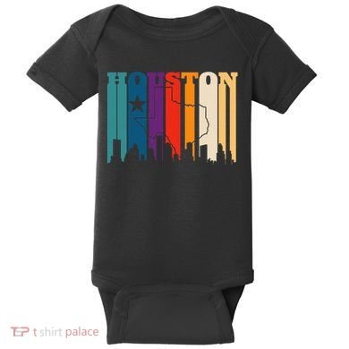 Houston Texas Map Skyline Gift Texas Home State Souvenir Baby Bodysuit