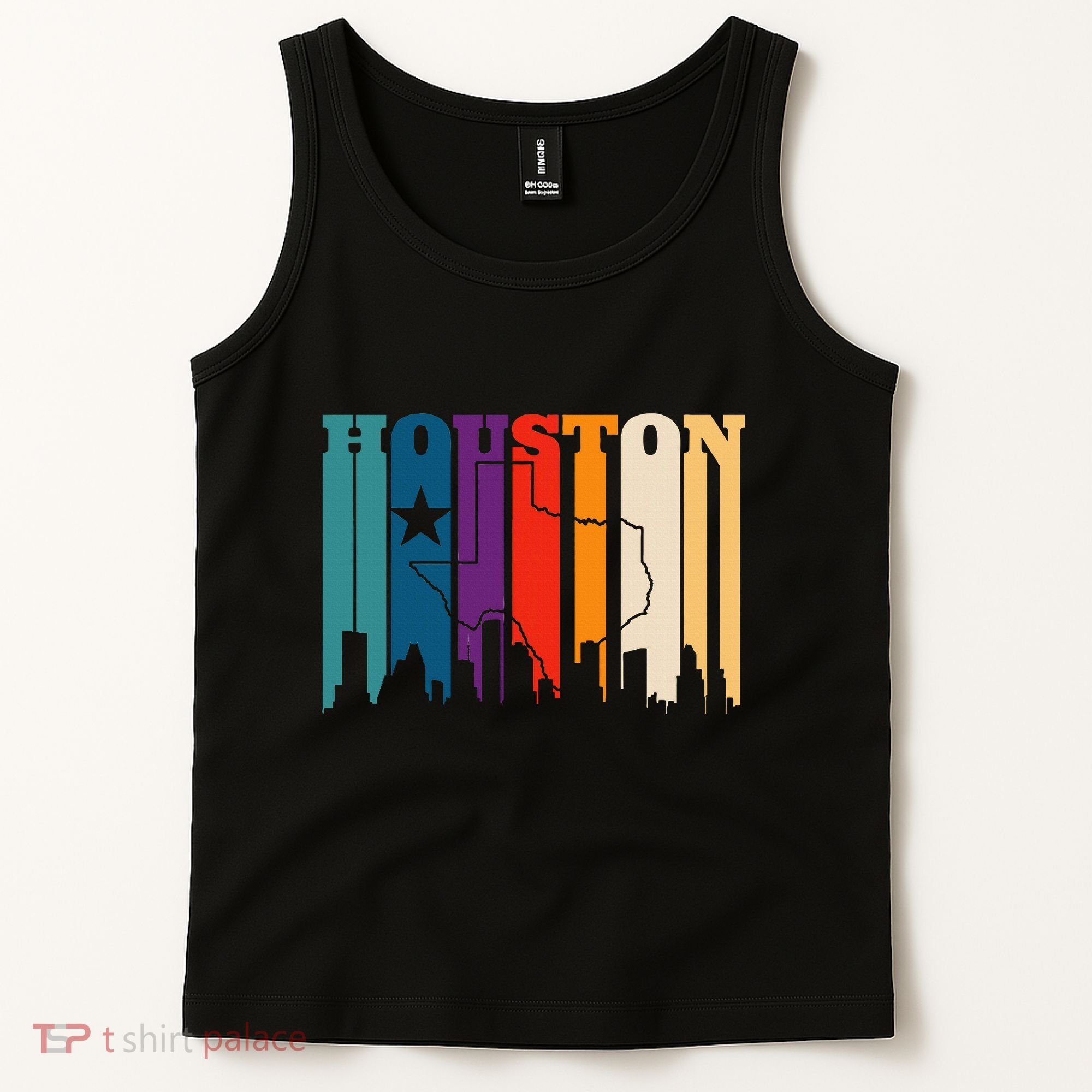Houston Texas Map Skyline Gift Texas Home State Souvenir Tank Top