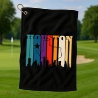 Houston Texas Map Skyline Gift Texas Home State Souvenir Golf Towel thumb 1