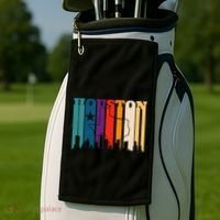 Houston Texas Map Skyline Gift Texas Home State Souvenir Golf Towel thumb 2